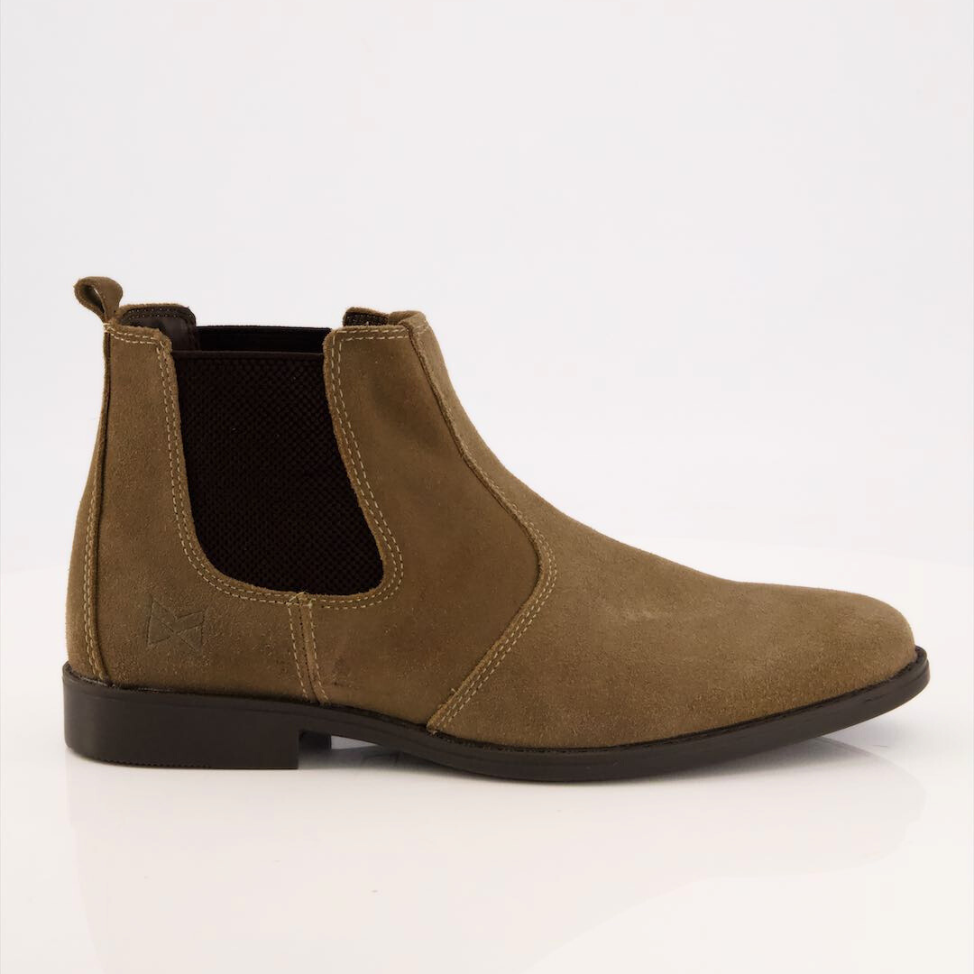 FAWN SUEDE CHELSEA BOOTS