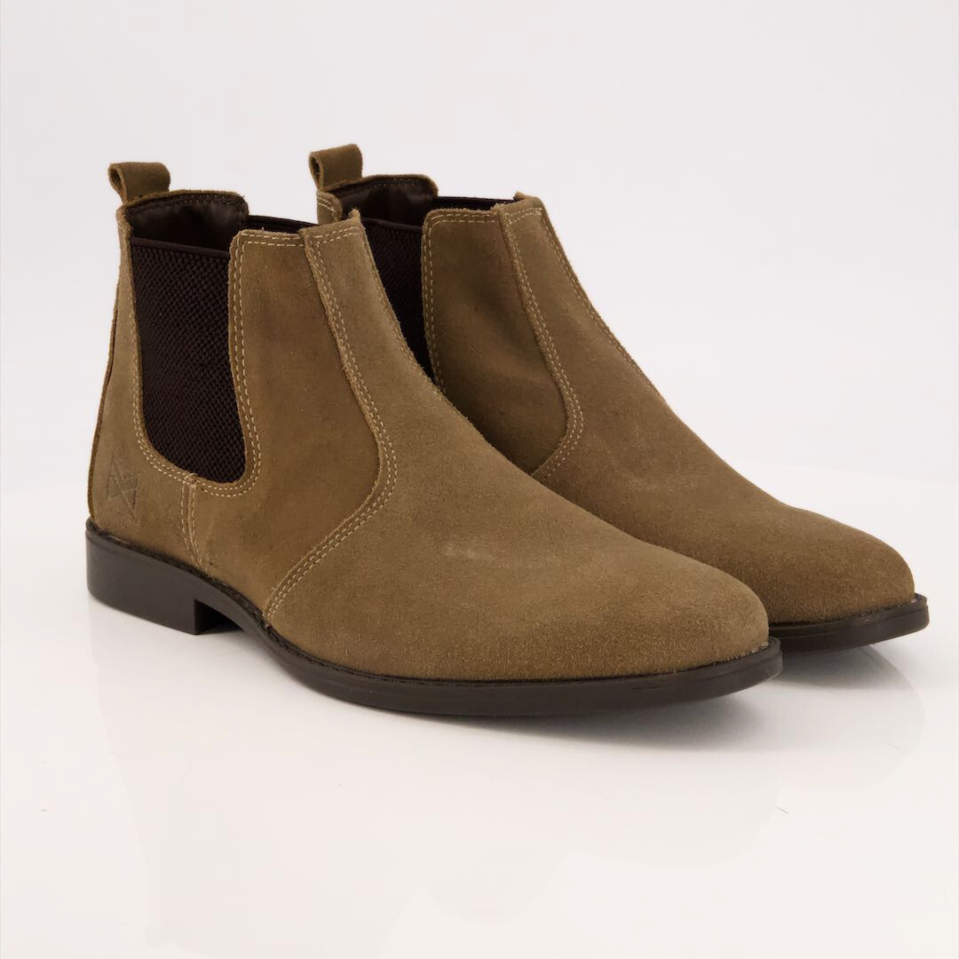 FAWN SUEDE CHELSEA BOOTS