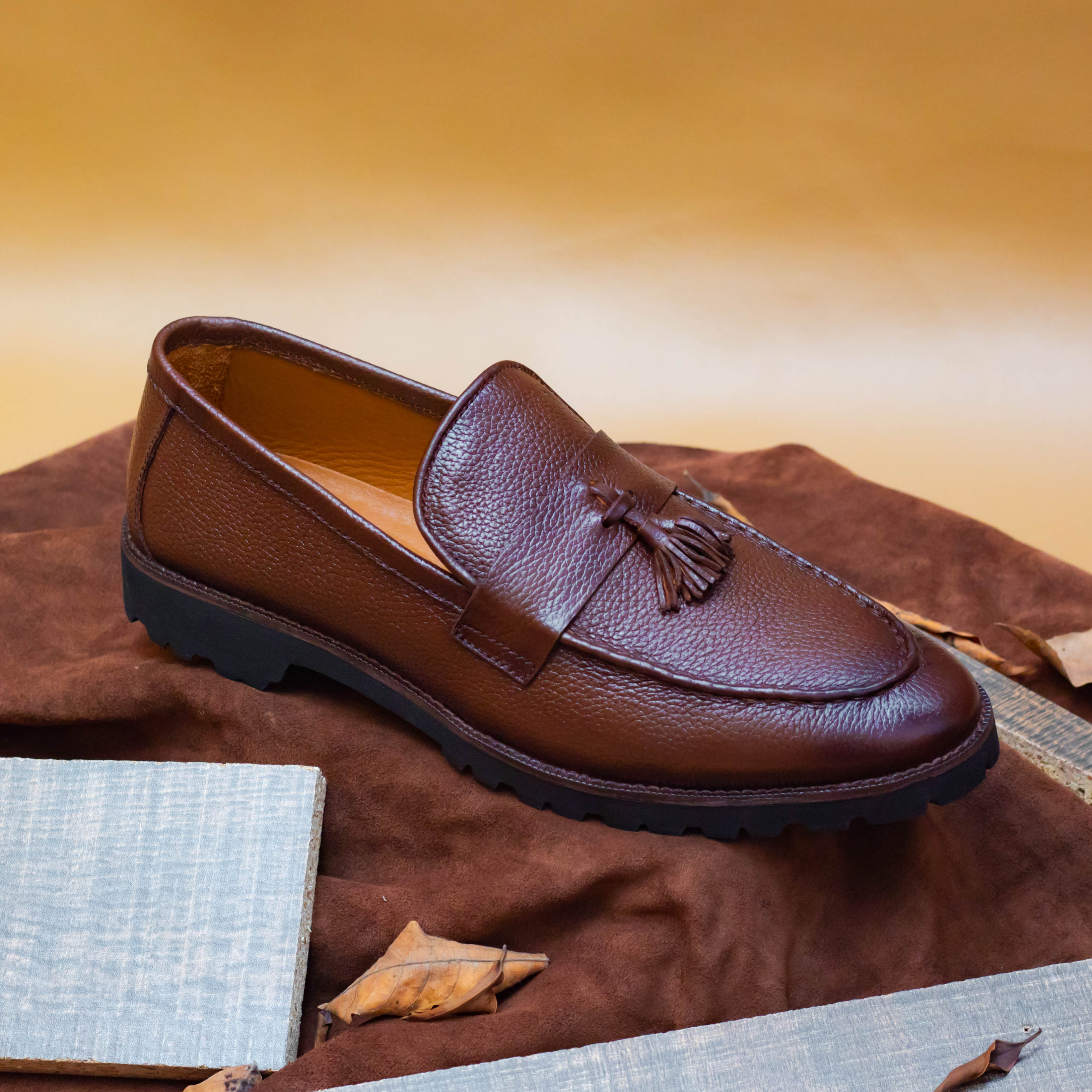 Tassel Casual Loafers - Light Brown