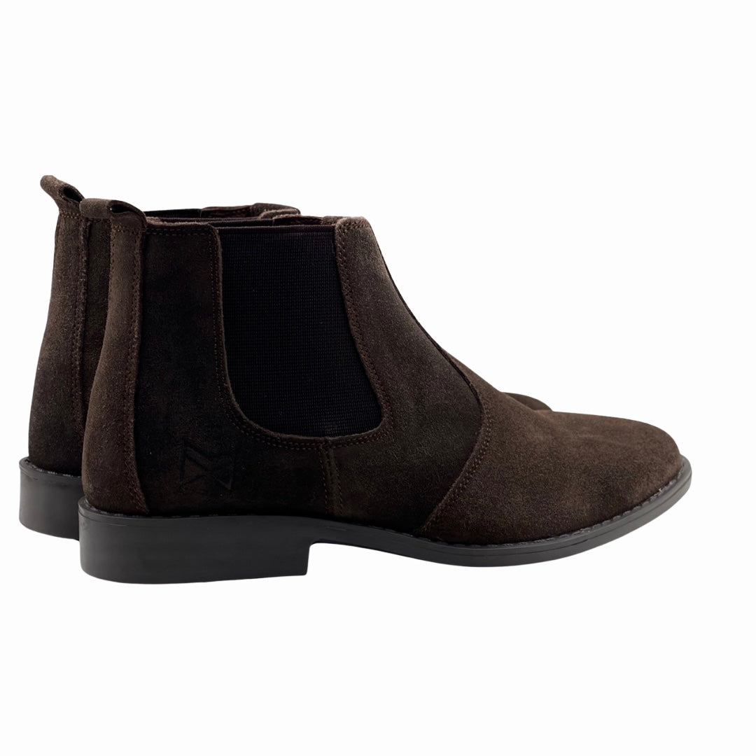 CHOCOLATE SUEDE CHELSEA BOOTS