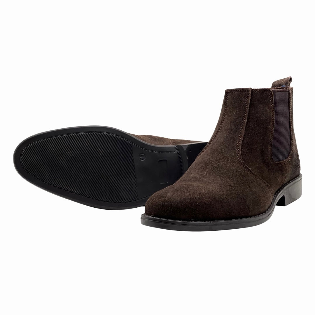 CHOCOLATE SUEDE CHELSEA BOOTS